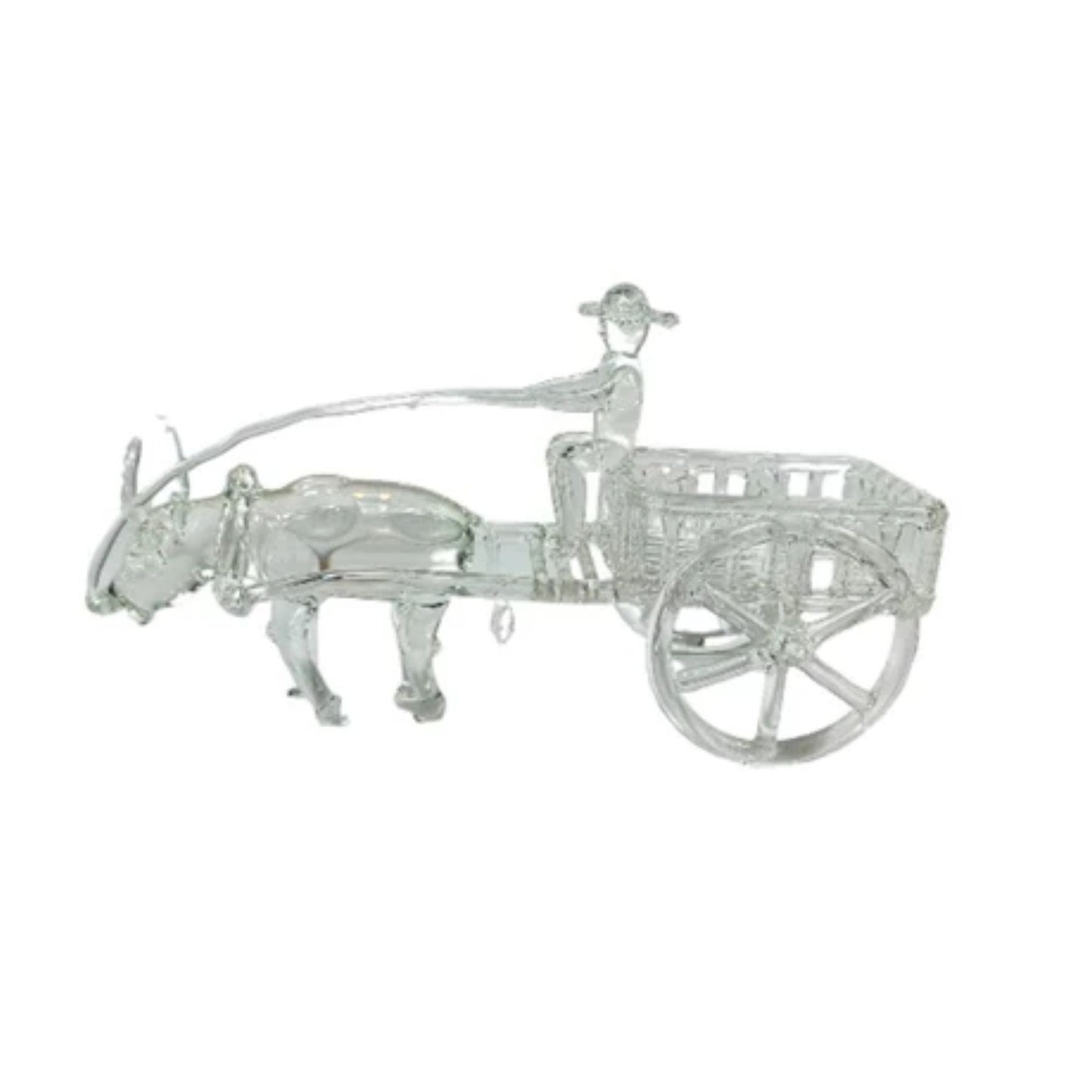 Carabao Cart Glass Figurine