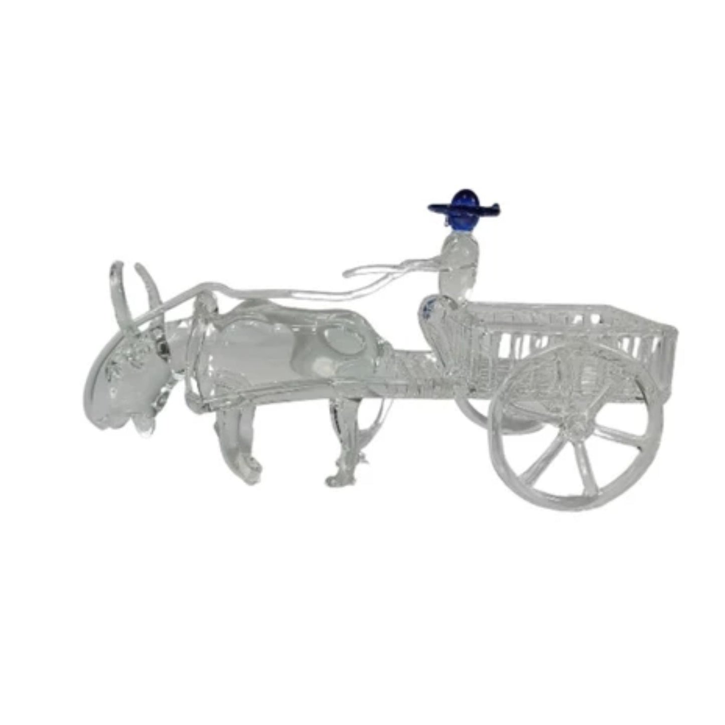 Carabao Cart Glass Figurine