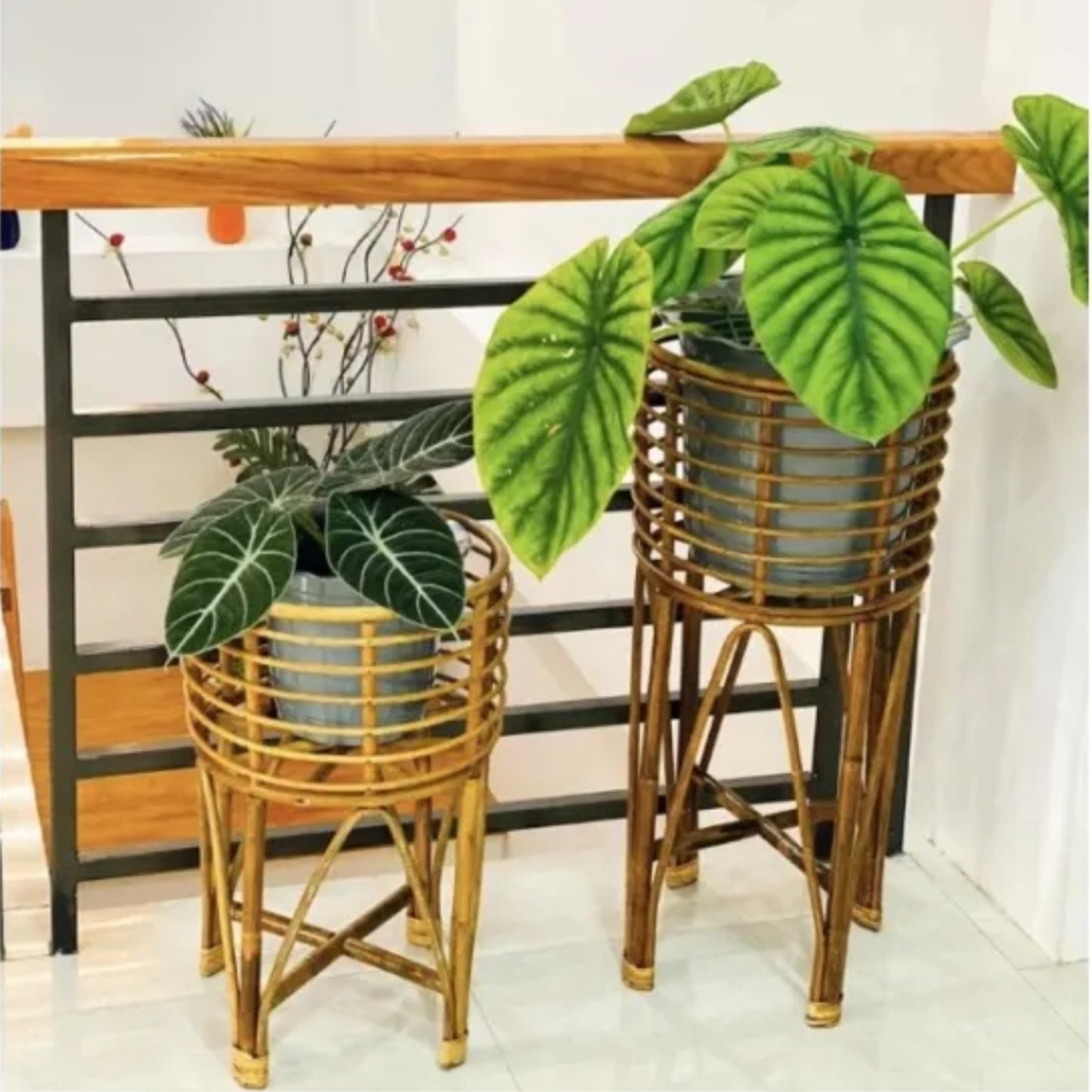 Ilokana Handicrafts Carmelita Rattan Stand Planter