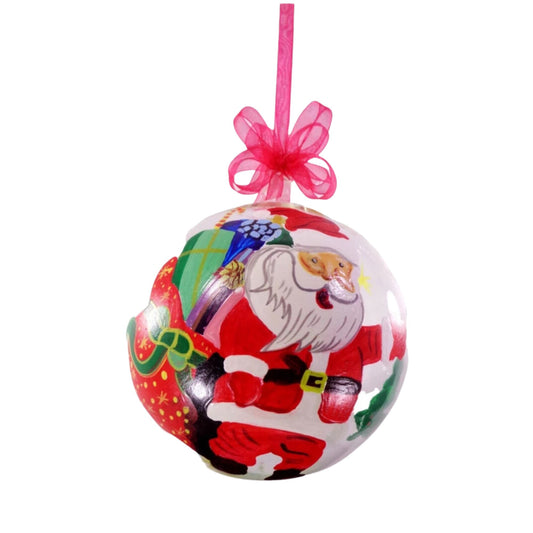 Colorful Santa Face Design Glass