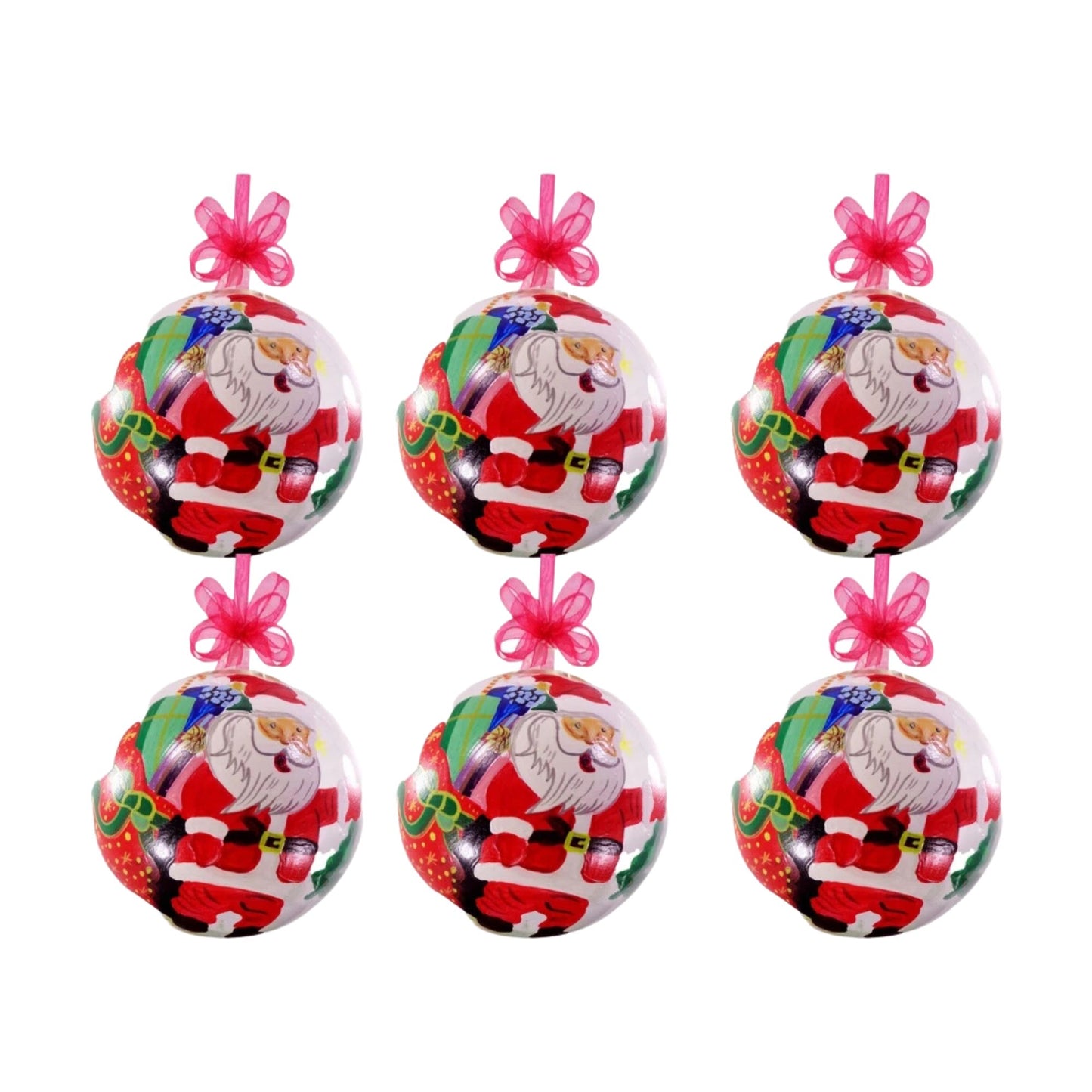 Colorful Santa Face Design Glass