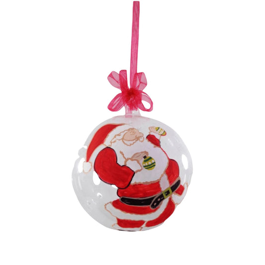 Colorful Santa Face Design Glass