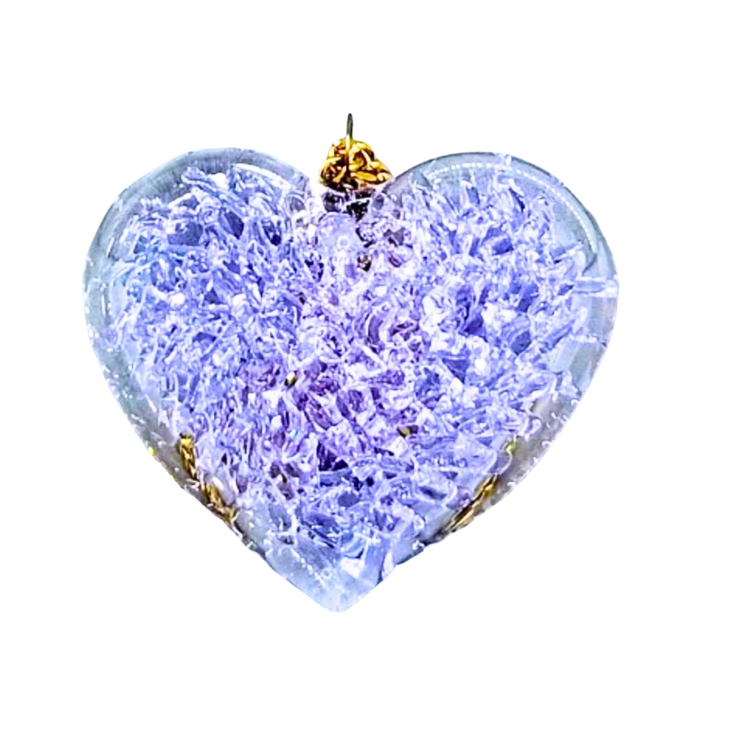 Crochet Glass Heart Pendant Necklace