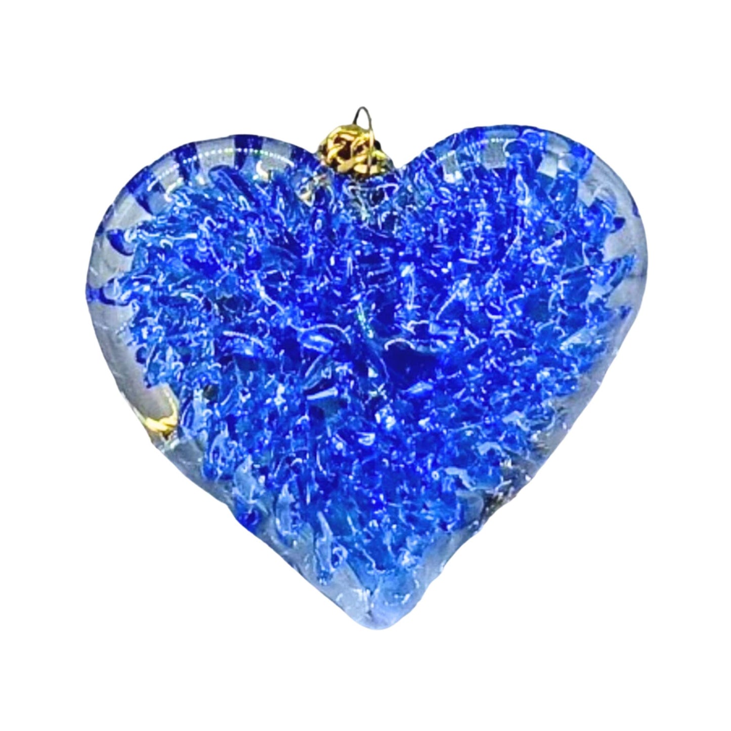 Crochet Glass Heart Pendant Necklace