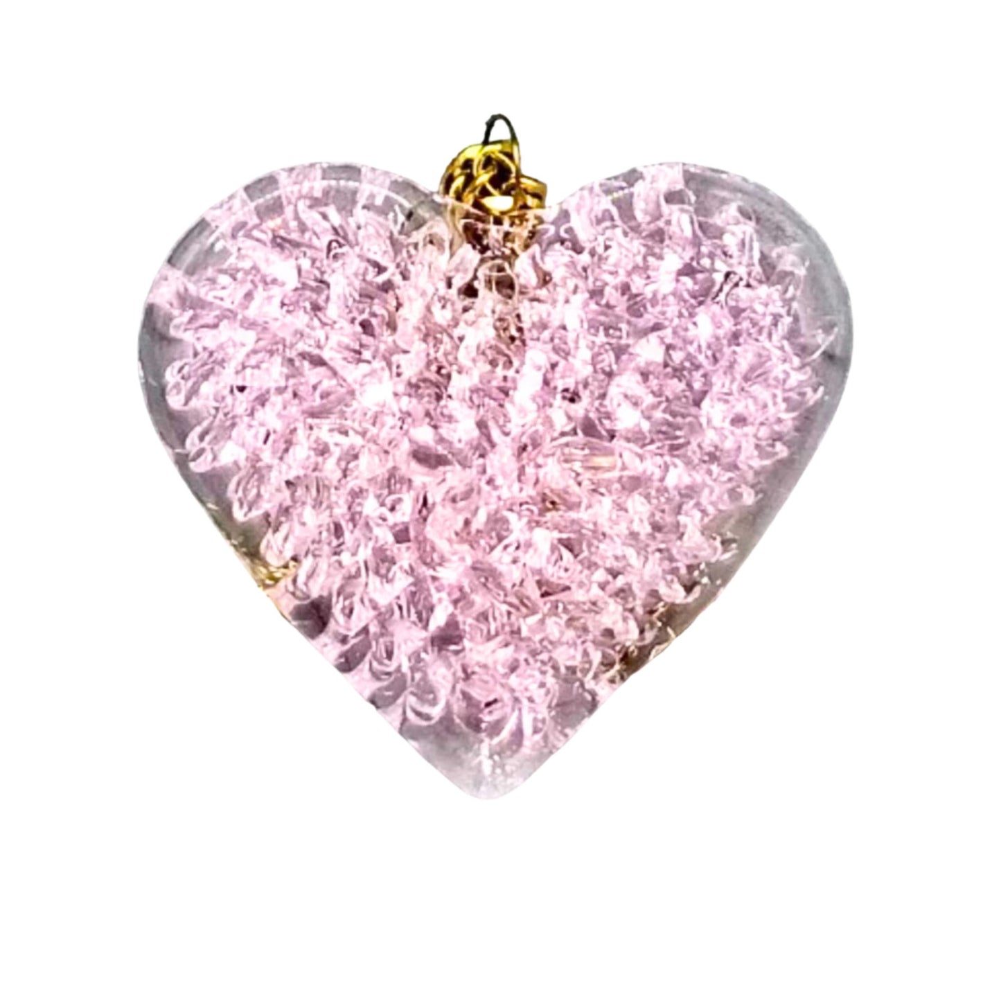 Crochet Glass Heart Pendant Necklace