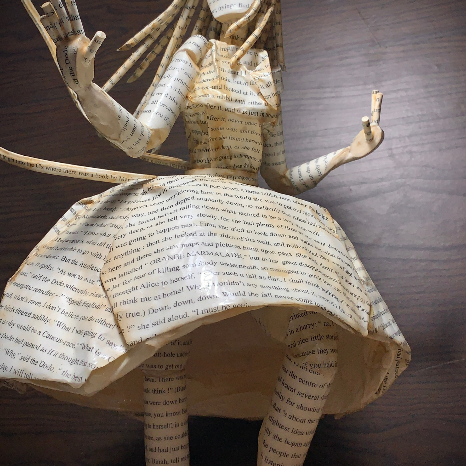 Curiouser and curiouser book sculpture