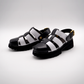 Evy Fisherman Mules (Black & White)
