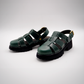 Evy Fisherman Mules (Emerald Green)