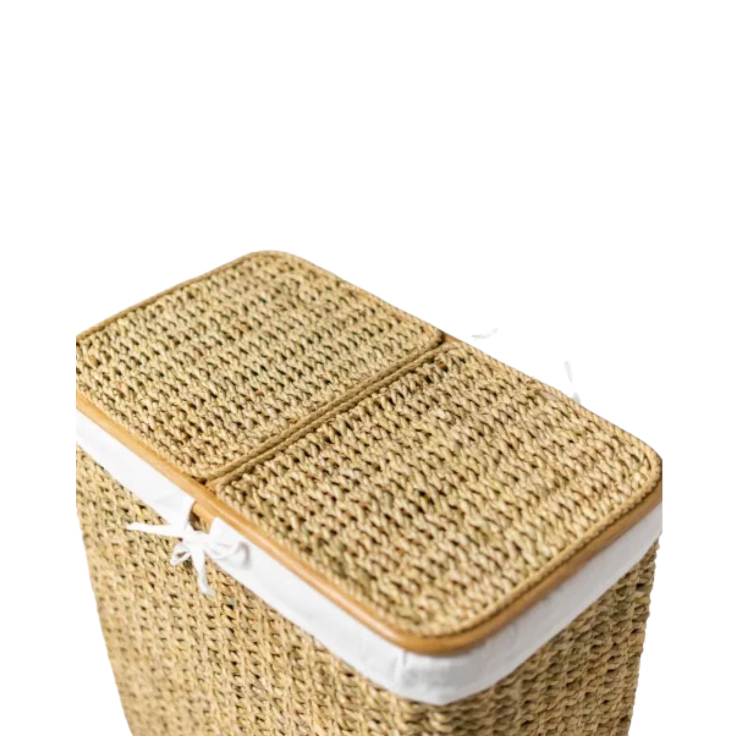 Ilokana Handicrafts Dual Compartment Rattan Laundry Hamper