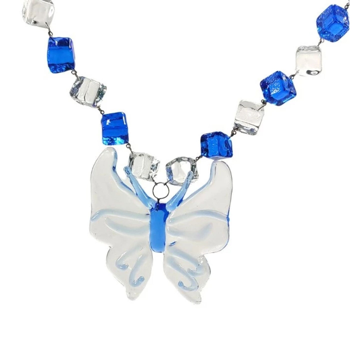 Glass Butterfly Pendant and Dice (Bracelet & Necklace Set)