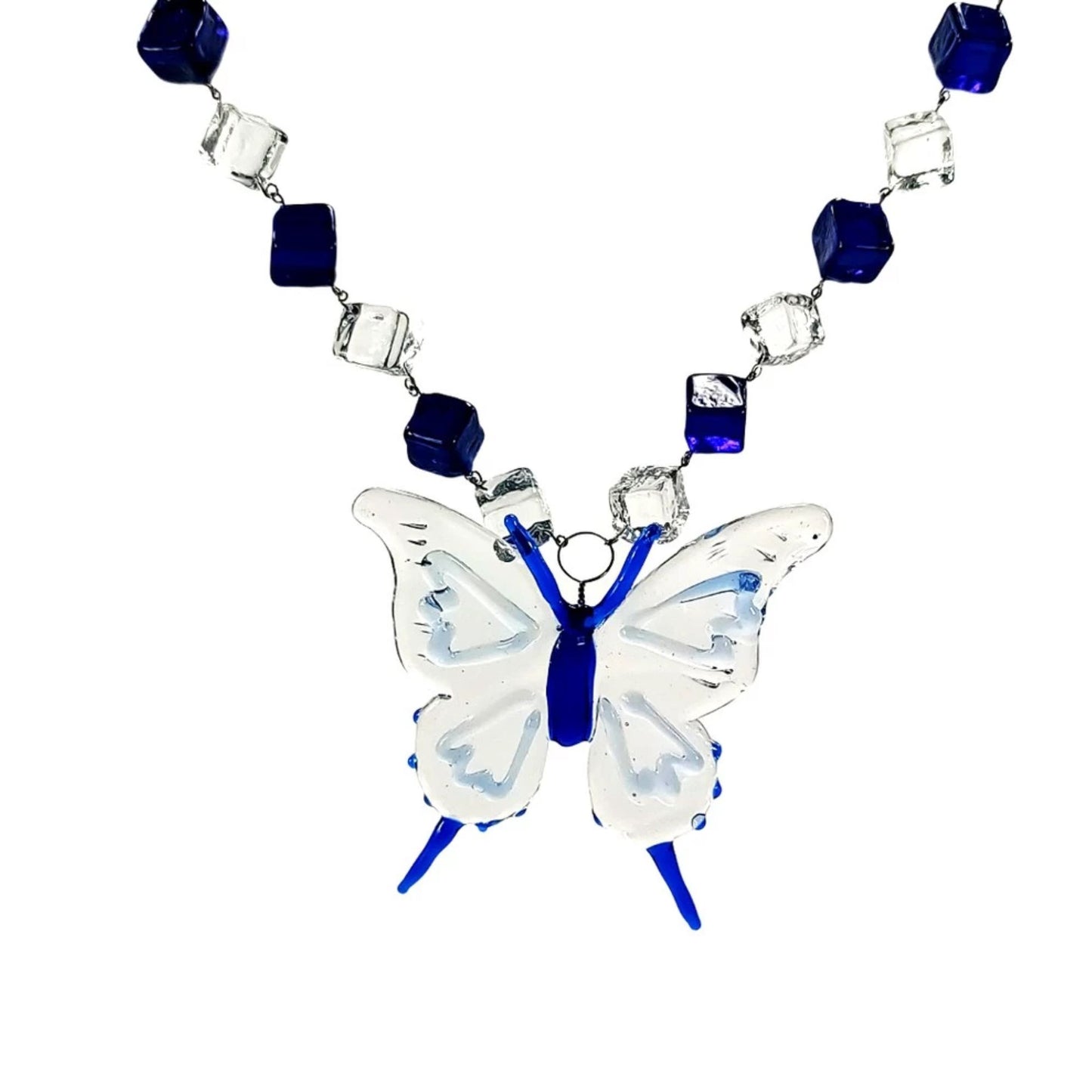 Glass Butterfly Pendant and Dice (Bracelet & Necklace Set)