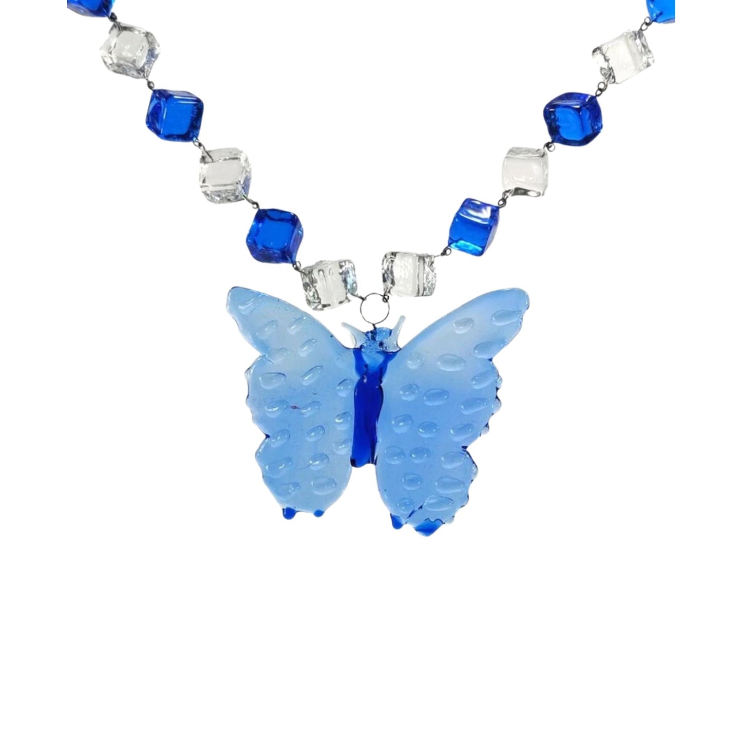 Glass Butterfly Pendant and Dice (Bracelet & Necklace Set)