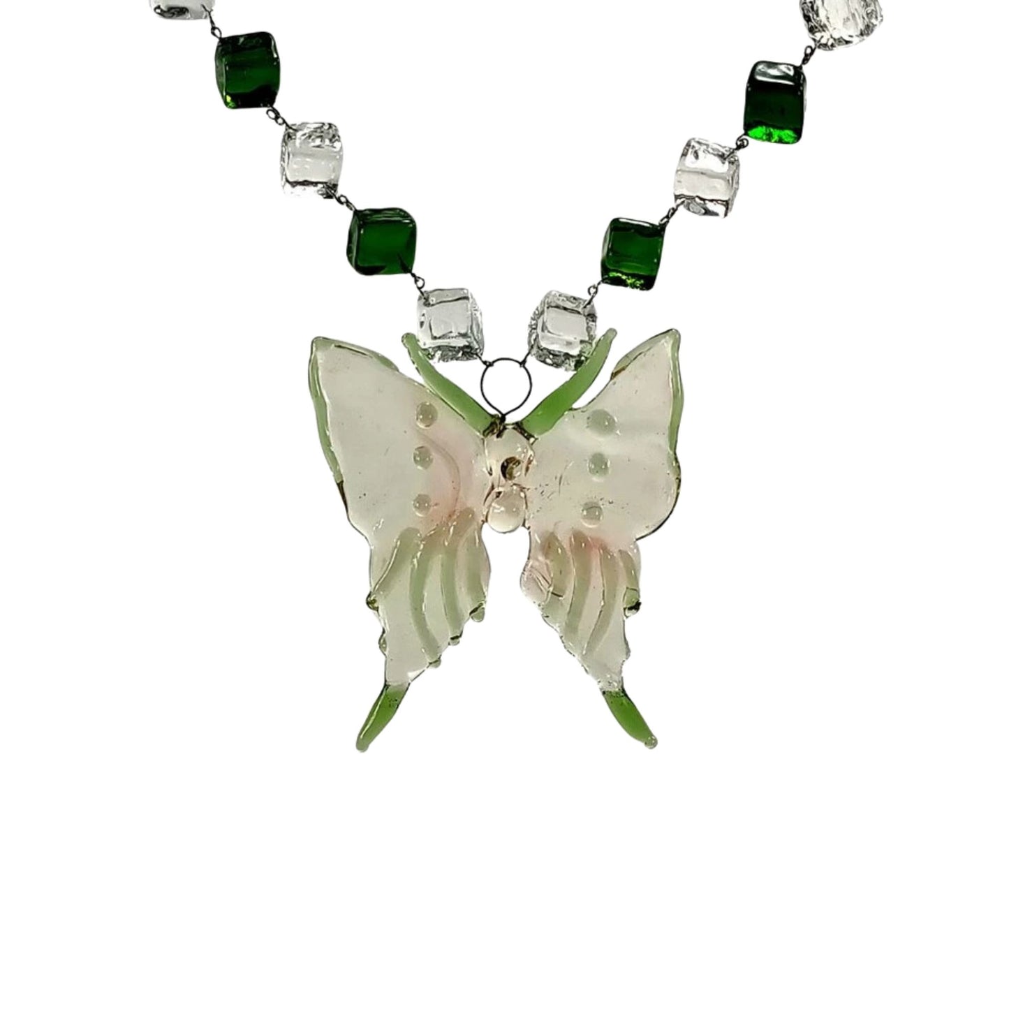 Glass Butterfly Pendant and Dice (Bracelet & Necklace Set)