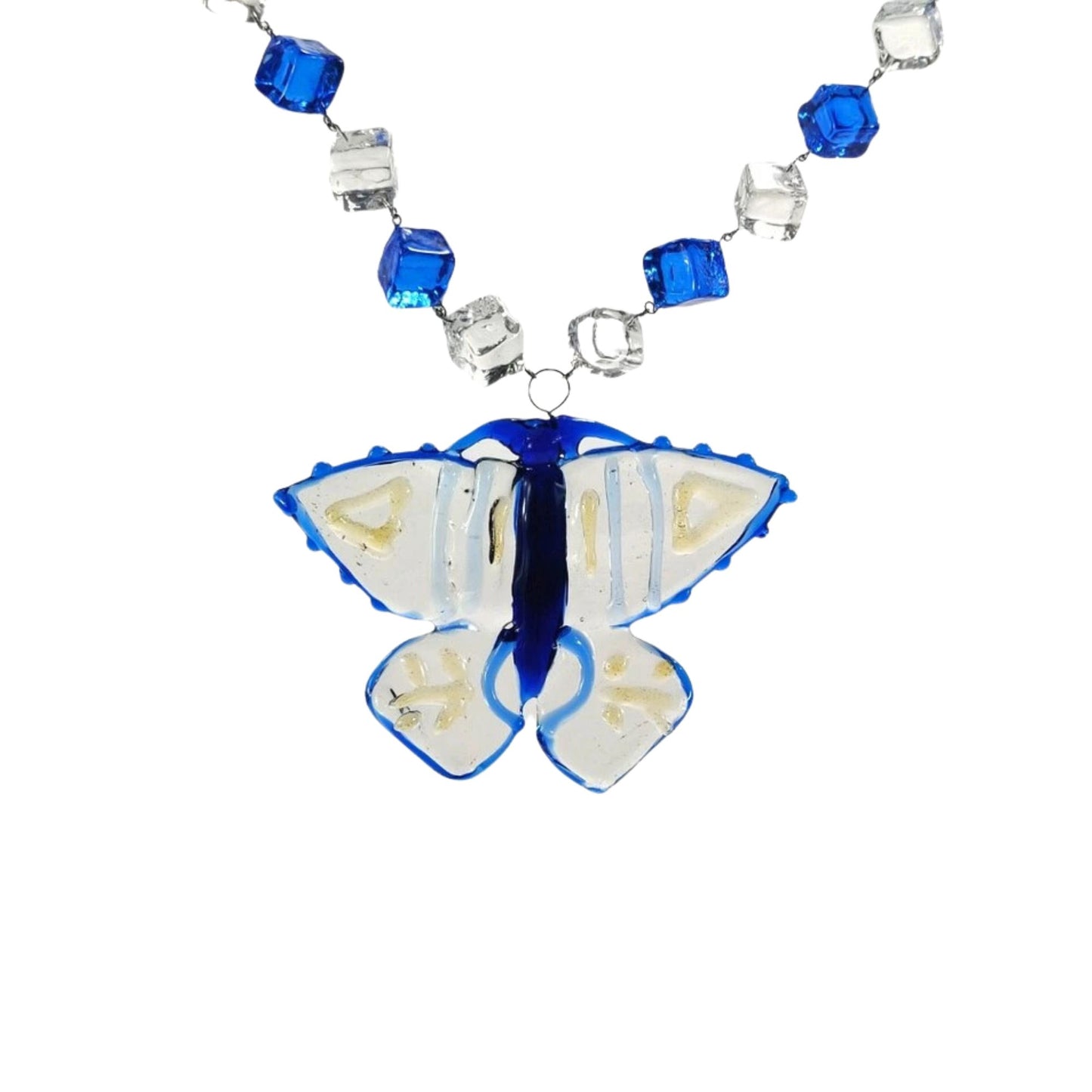 Glass Butterfly Pendant and Dice (Bracelet & Necklace Set)