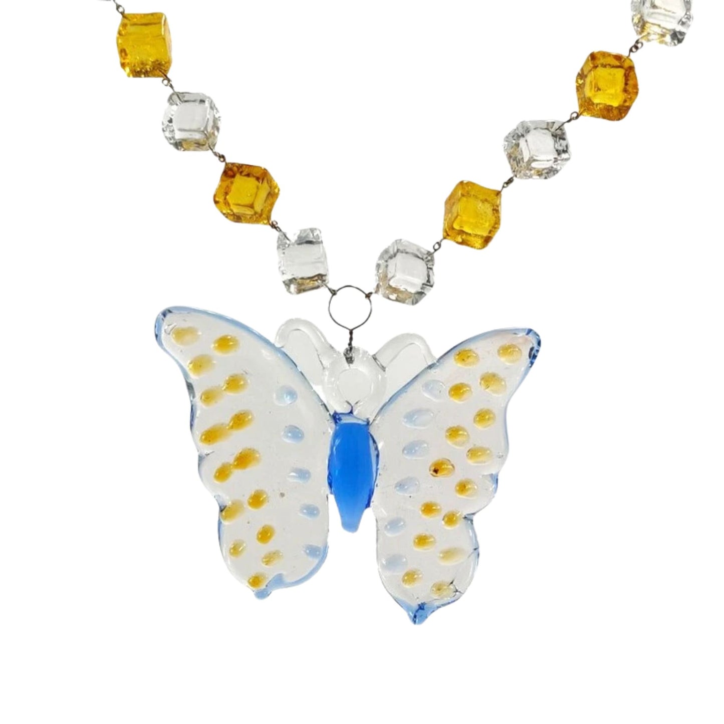 Glass Butterfly Pendant and Dice (Bracelet & Necklace Set)