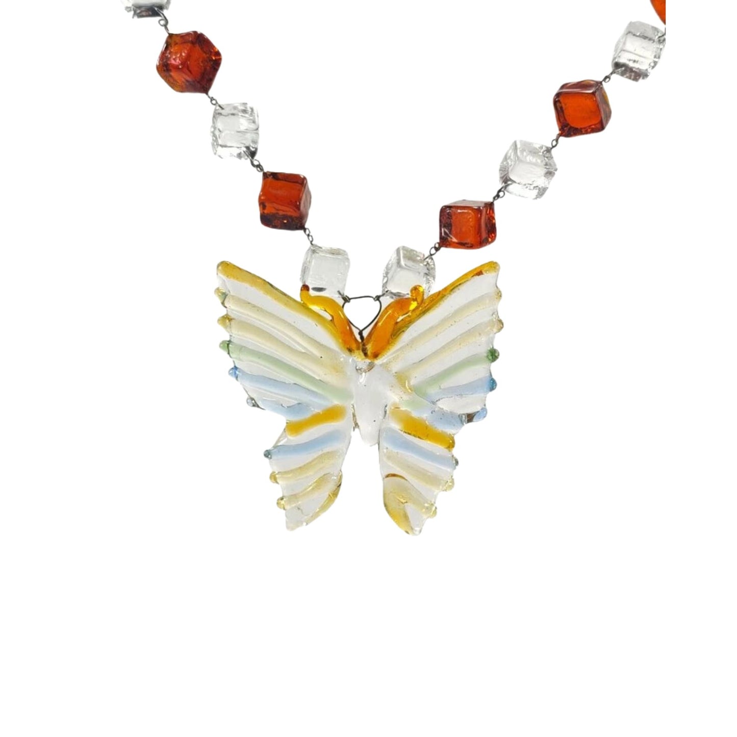 Glass Butterfly Pendant and Dice (Bracelet & Necklace Set)