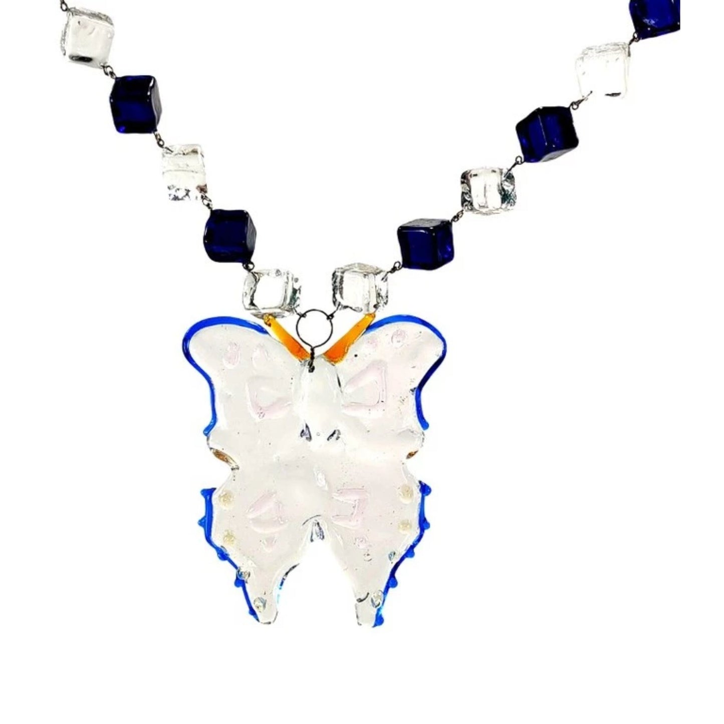 Glass Butterfly Pendant and Dice (Bracelet & Necklace Set)