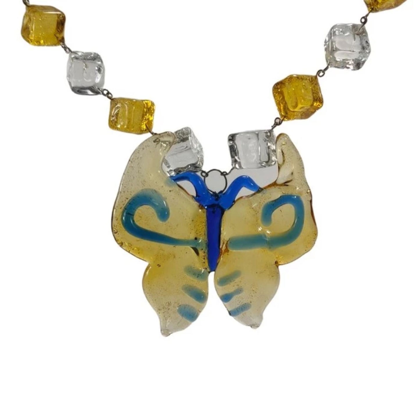 Glass Butterfly Pendant and Dice (Bracelet & Necklace Set)