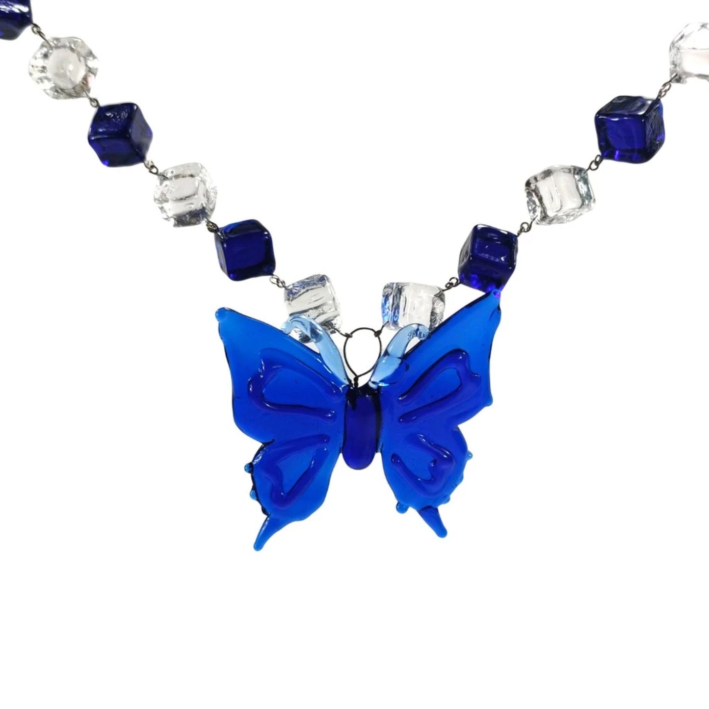 Glass Butterfly Pendant and Dice (Bracelet & Necklace Set)