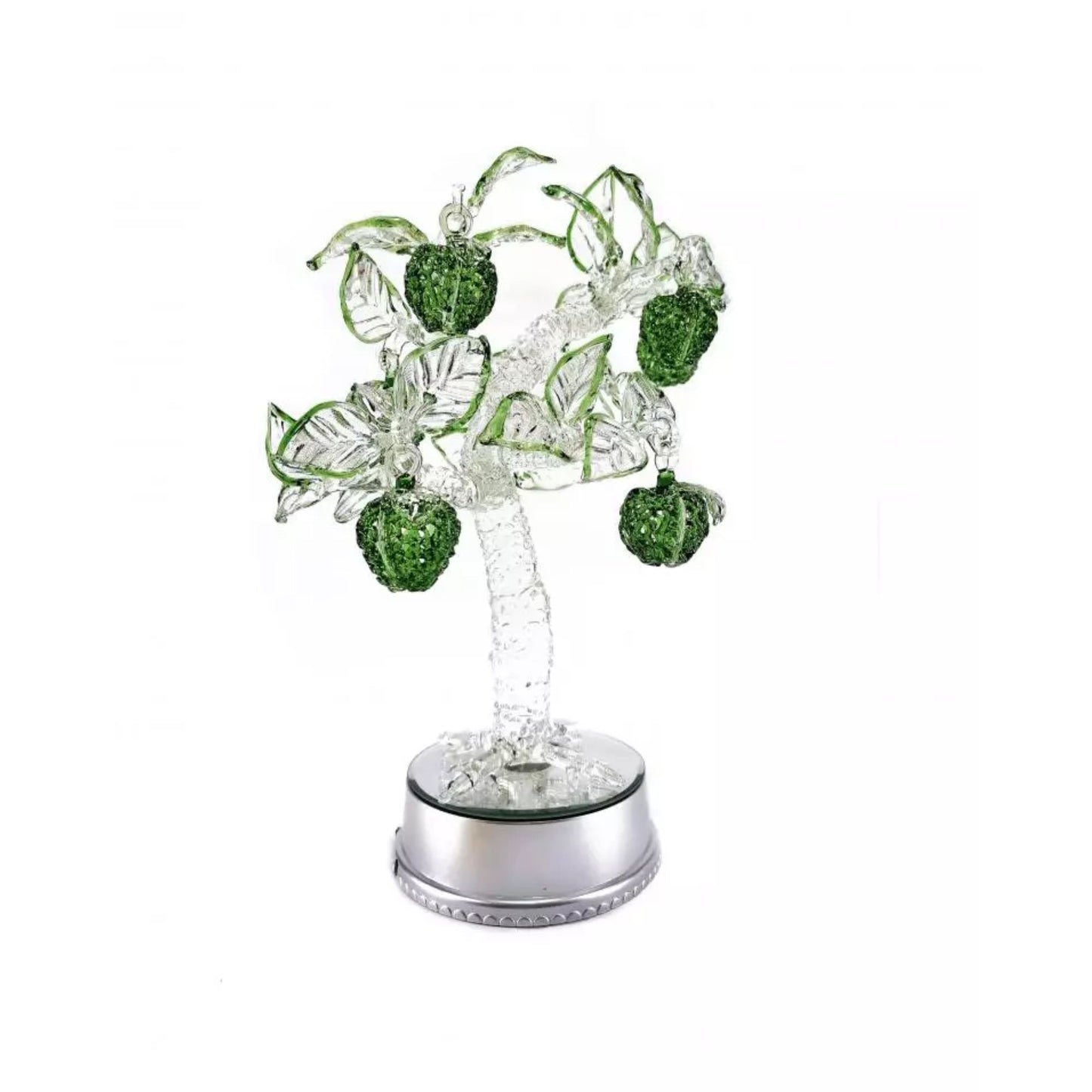 Green Apple Tree Glass Figurine