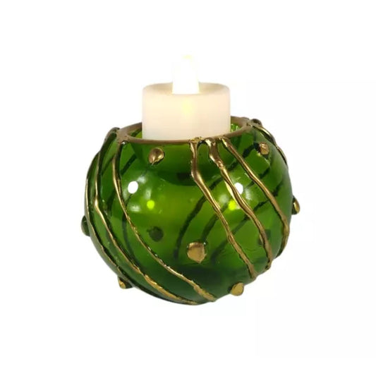 Handpainted Glass Tealight Candle Holder