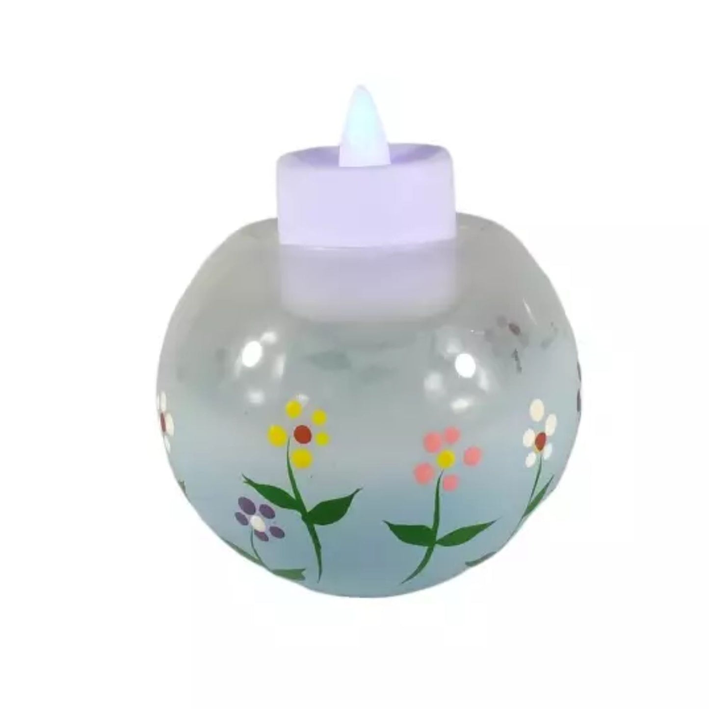 Handpainted Glass Tealight Candle Holder