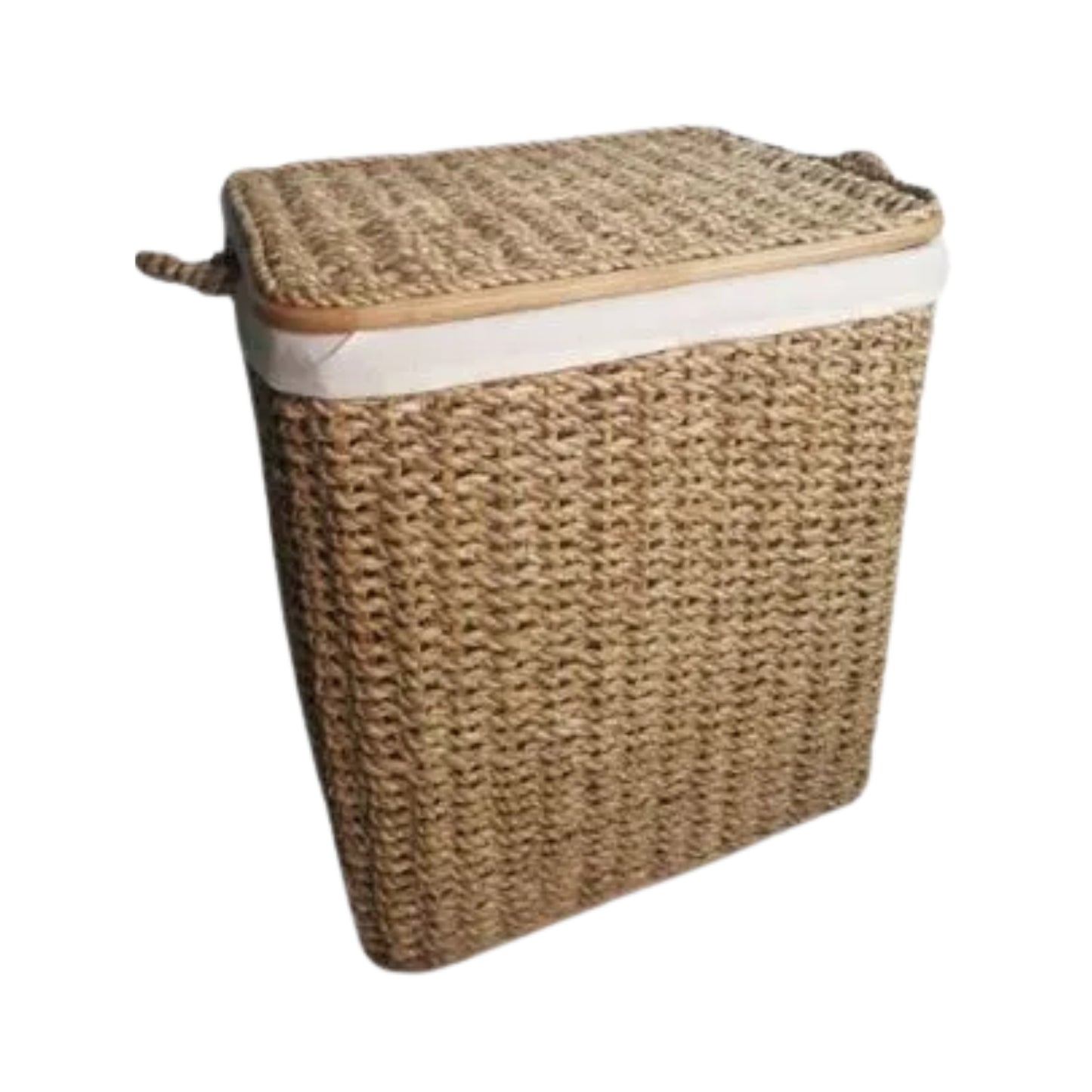 Ilokana Handicrafts Native Laundry Basket Clothes Basket Buri Hamper with Cloth Lining 22"