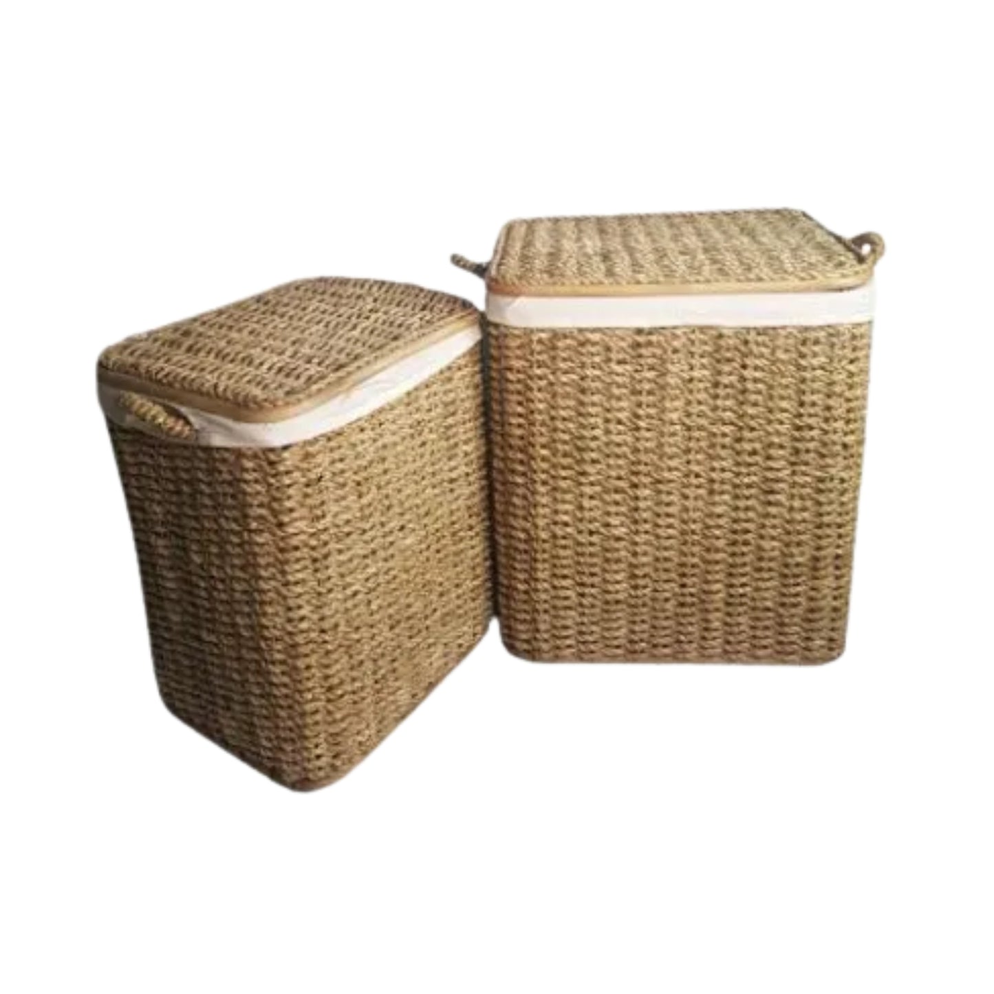 Ilokana Handicrafts Native Laundry Basket Clothes Basket Buri Hamper with Cloth Lining