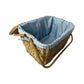 Ilokana Handicrafts Woven Picnic Basket Snack Basket with Folding Handle