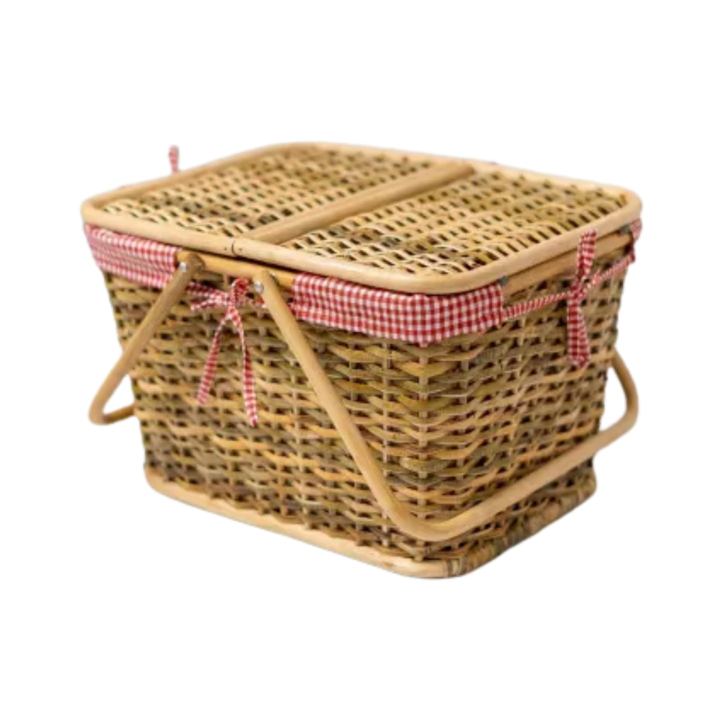 Ilokana Handicrafts Woven Picnic Basket Snack Basket with Folding Handle