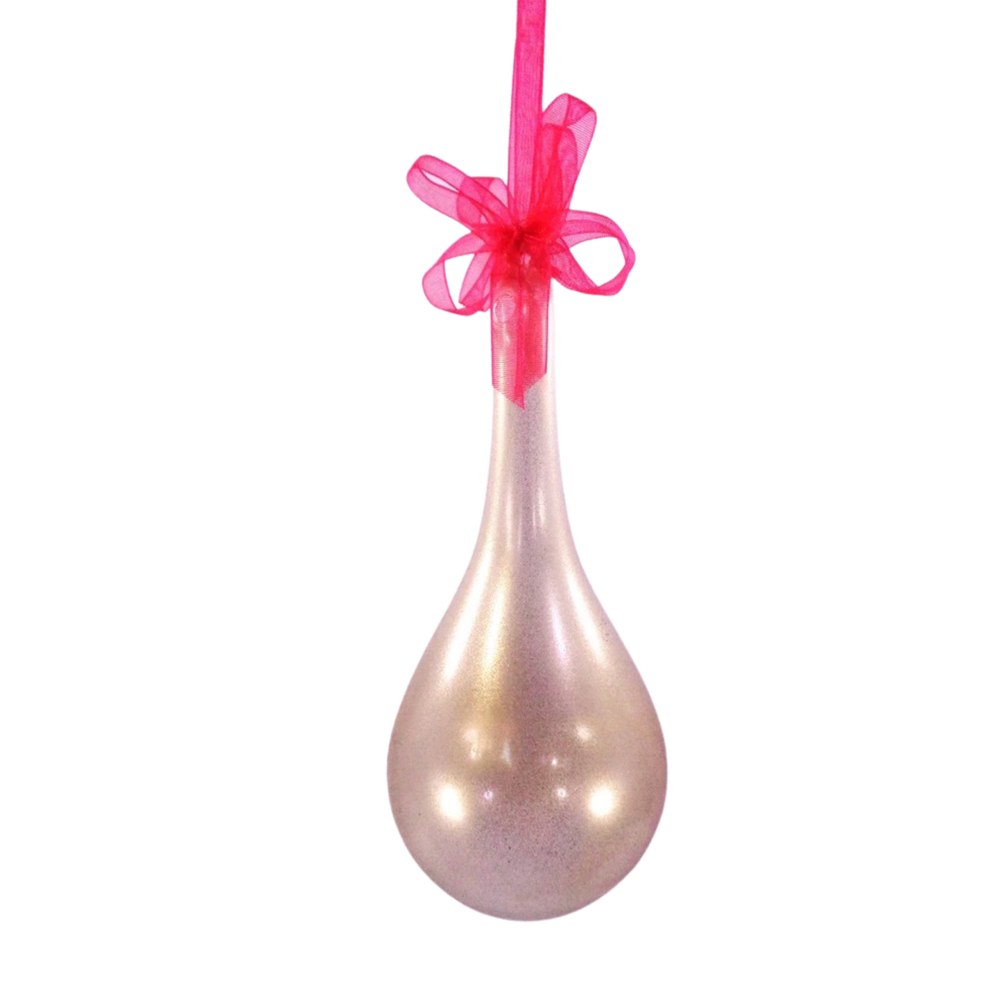 Set of 6pc Colored Glass Christmas Ornaments (Gold Drop)