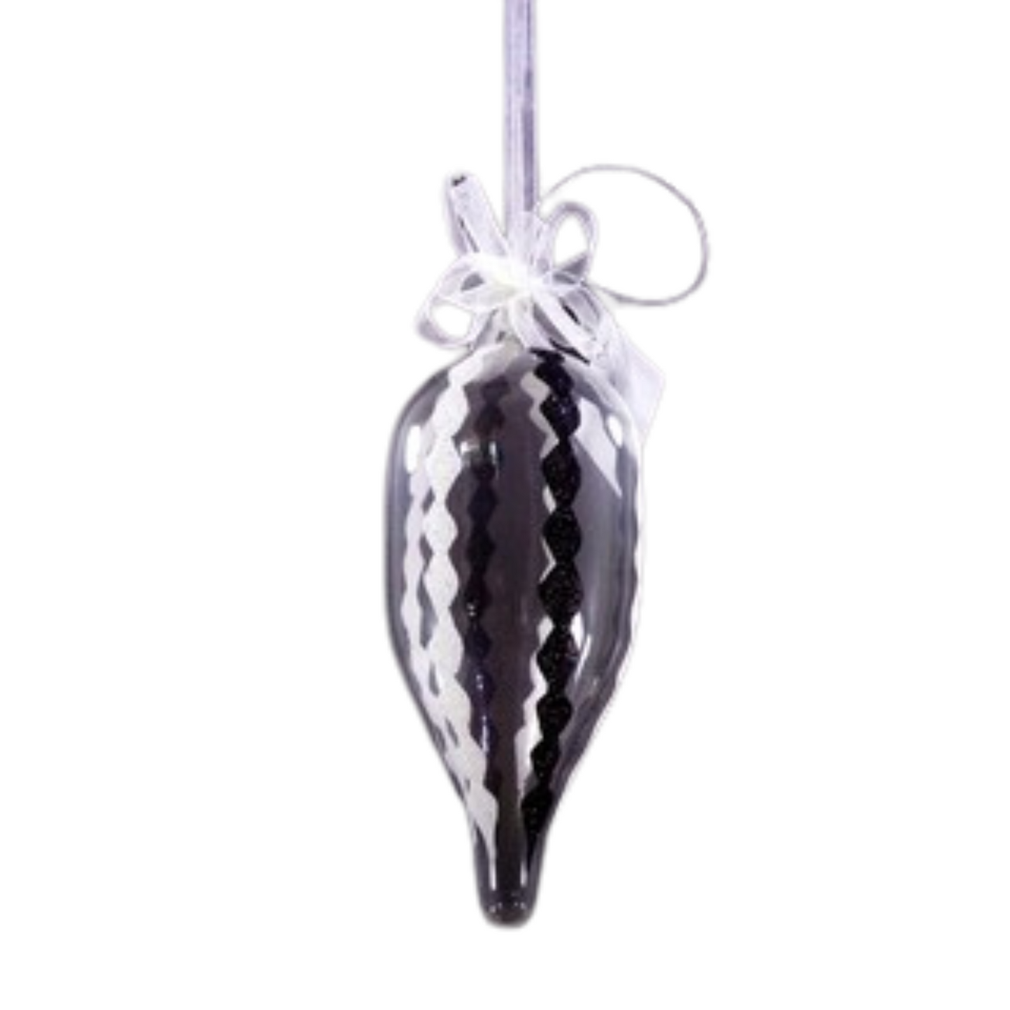 Set of 6pc Glass Christmas Ornaments (Diamond Glitter)