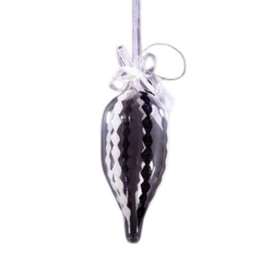 Set of 6pc Glass Christmas Ornaments (Diamond Glitter)