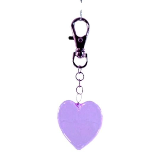 Glass Heart Pendant Key Chain Holder