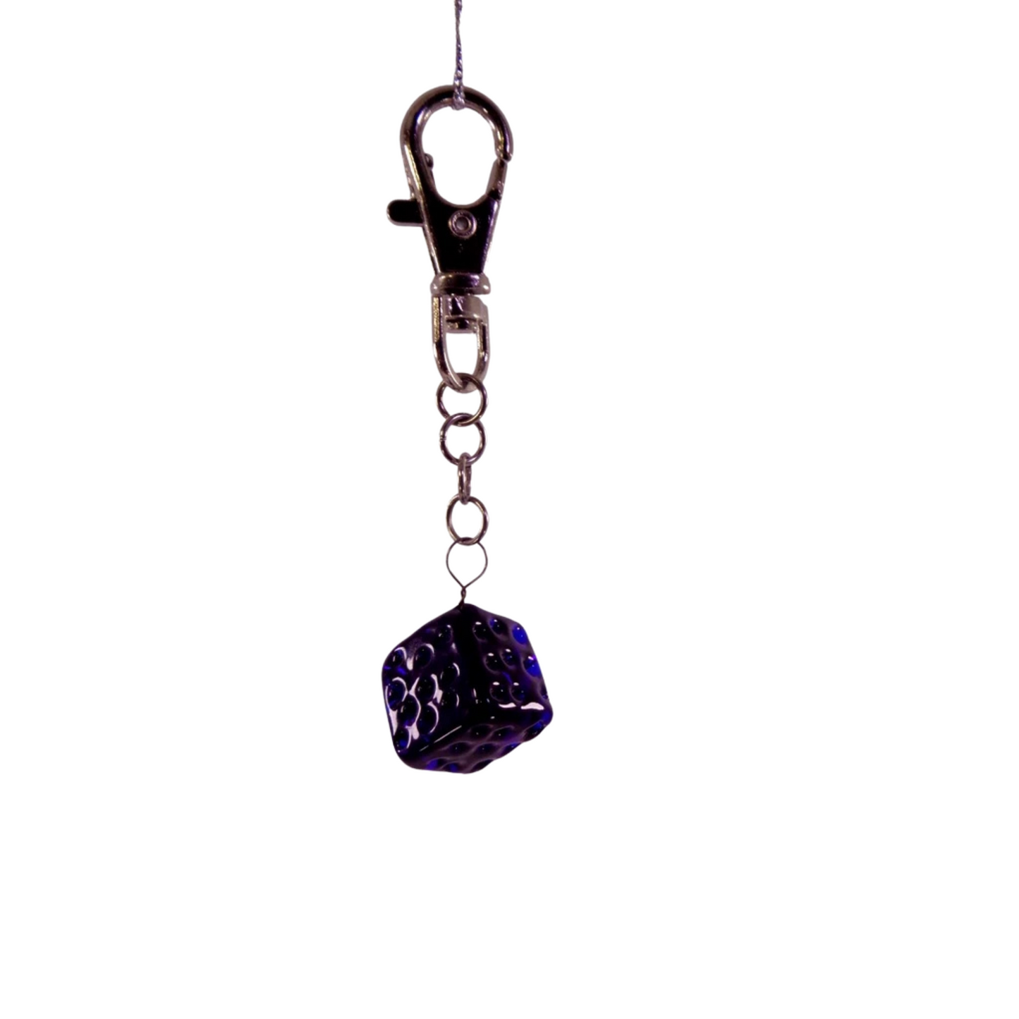 Dice Glass Pendant Key Chain Holder