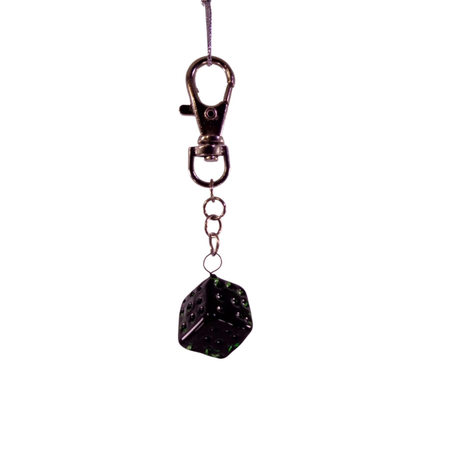 Dice Glass Pendant Key Chain Holder