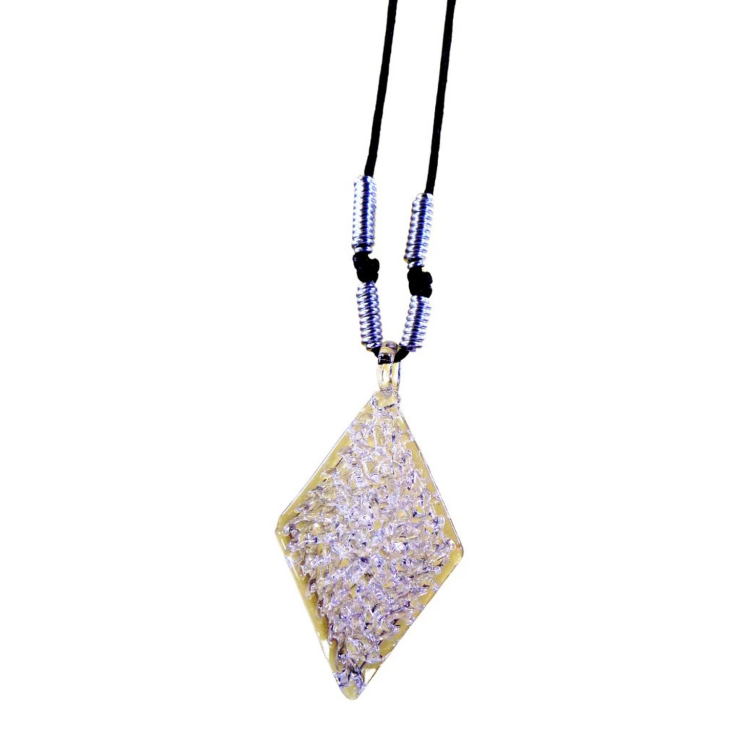 Diamond Crochet Glass Pendant Necklace