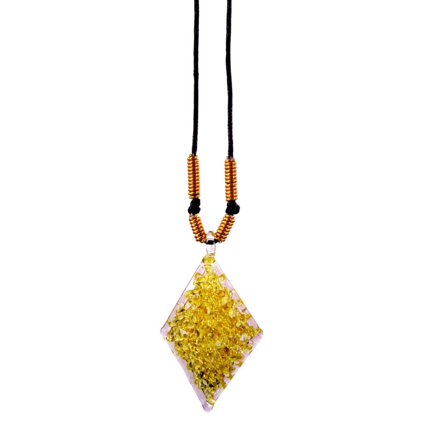 Diamond Crochet Glass Pendant Necklace