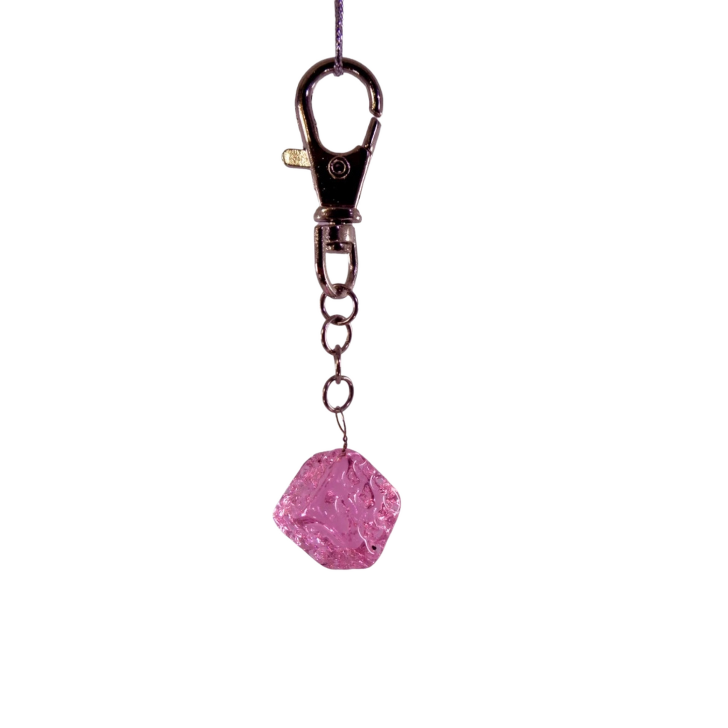 Dice Glass Pendant Key Chain Holder