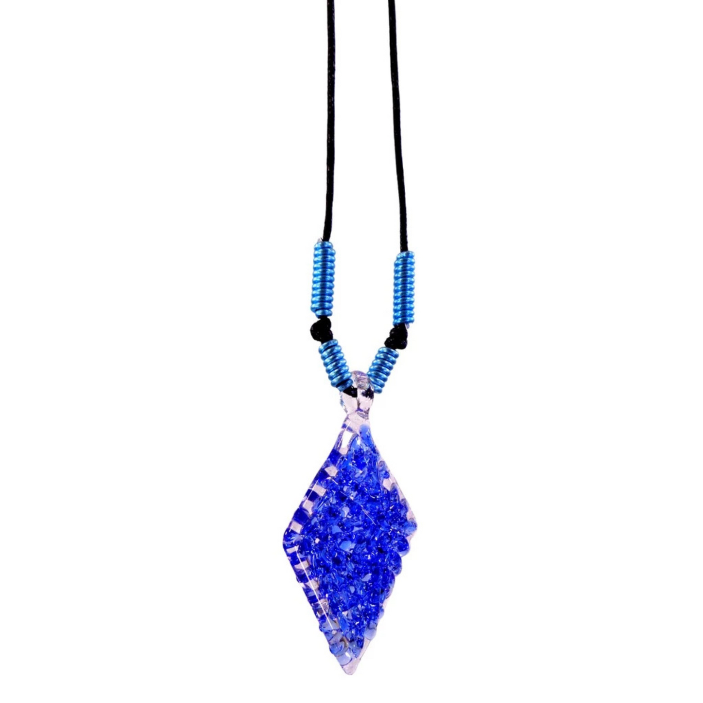 Diamond Crochet Glass Pendant Necklace