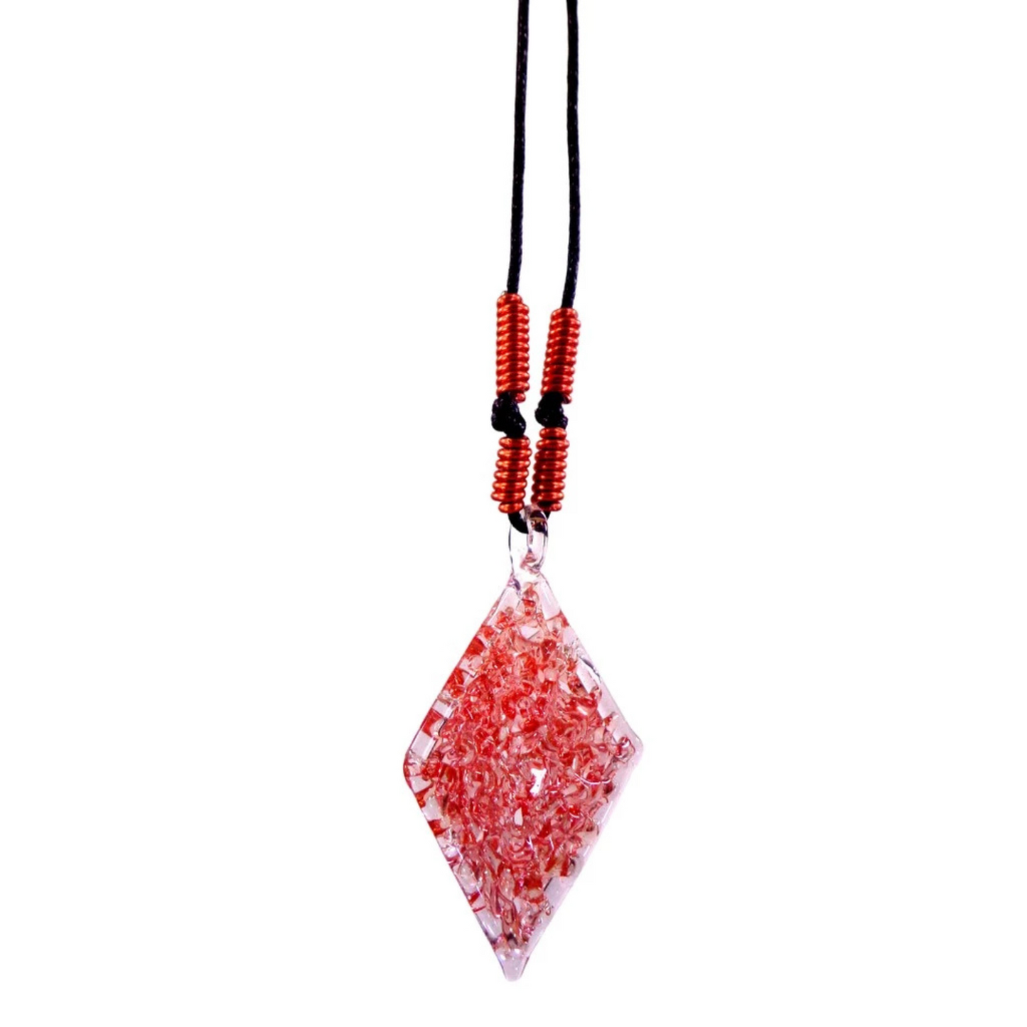 Diamond Crochet Glass Pendant Necklace