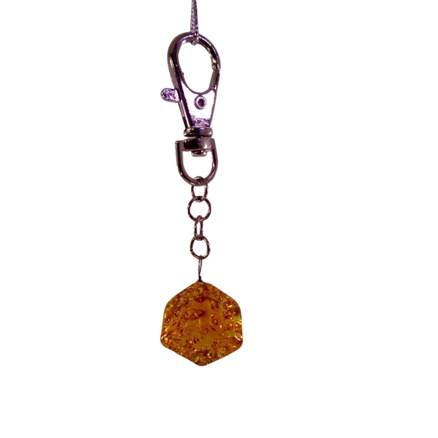 Dice Glass Pendant Key Chain Holder