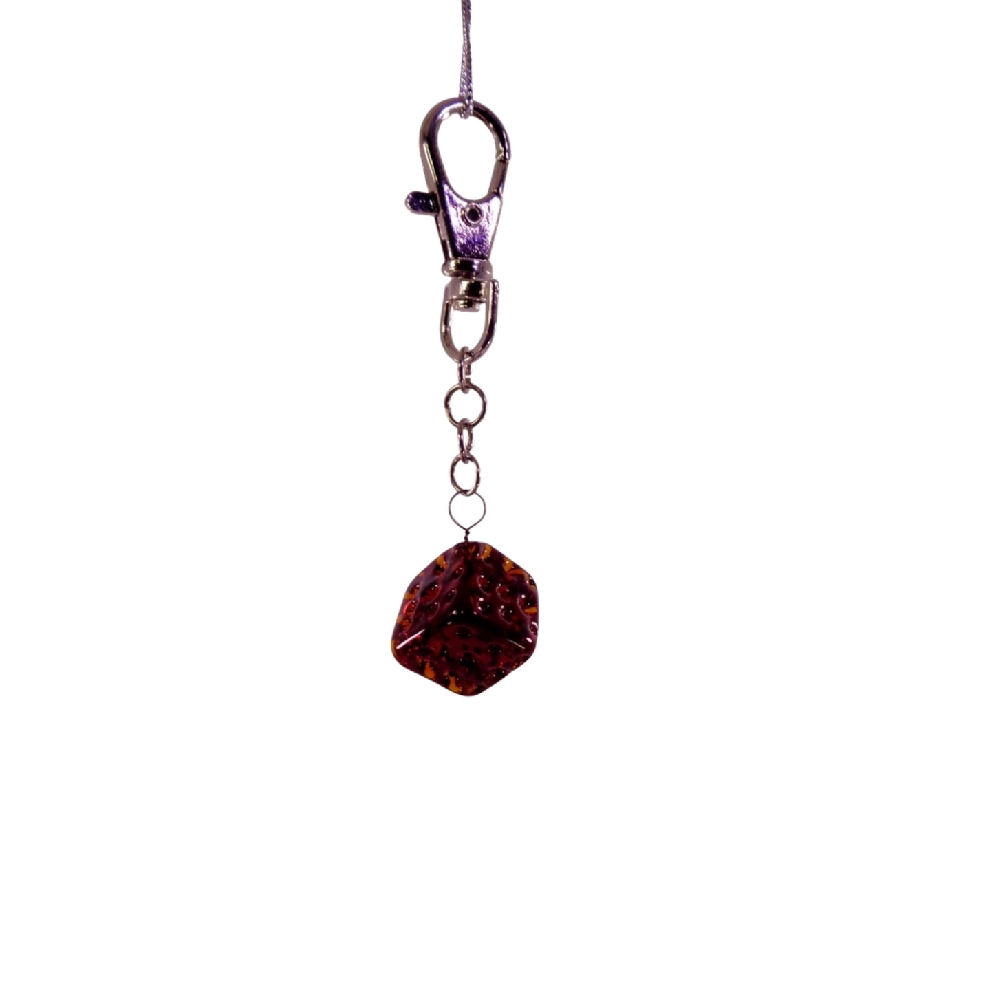 Dice Glass Pendant Key Chain Holder