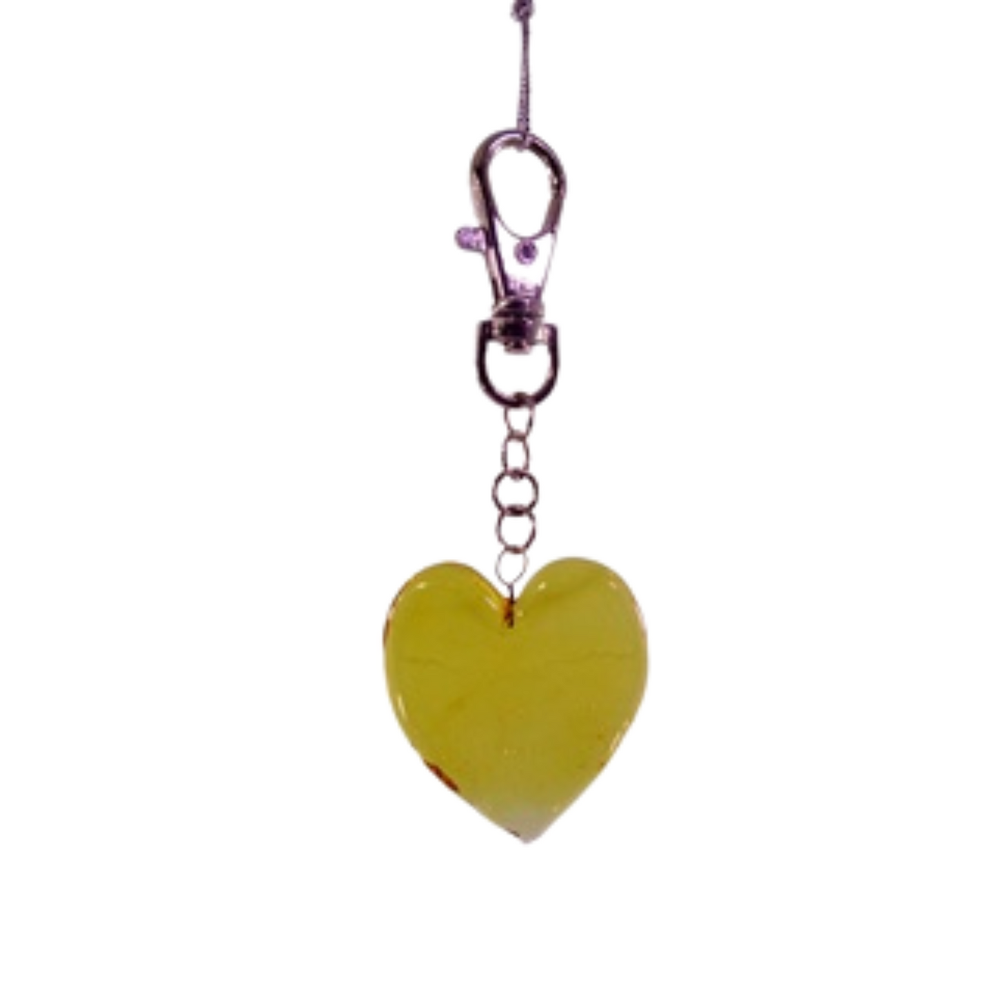 Glass Heart Pendant Key Chain Holder