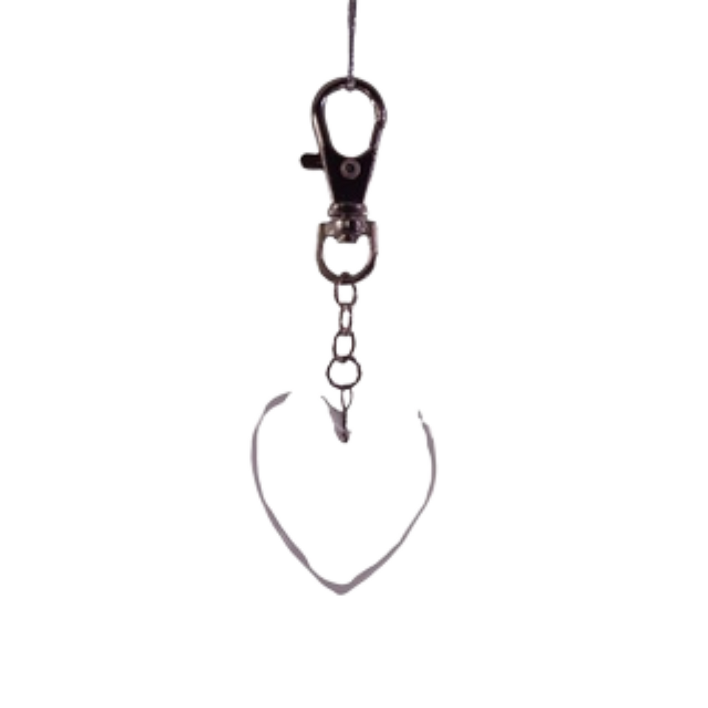 Glass Heart Pendant Key Chain Holder