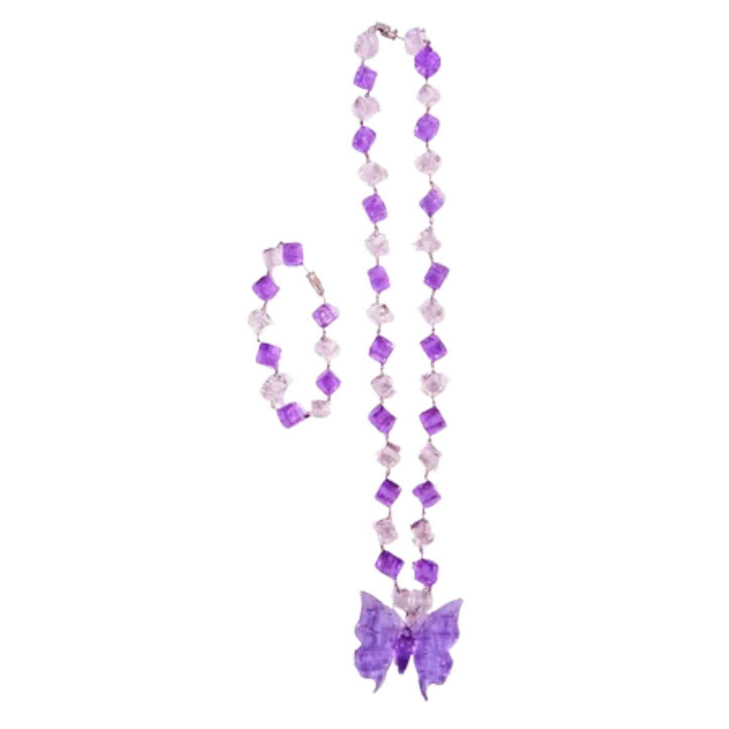 Solid Color Butterfly Pendant in Glass Dice Set