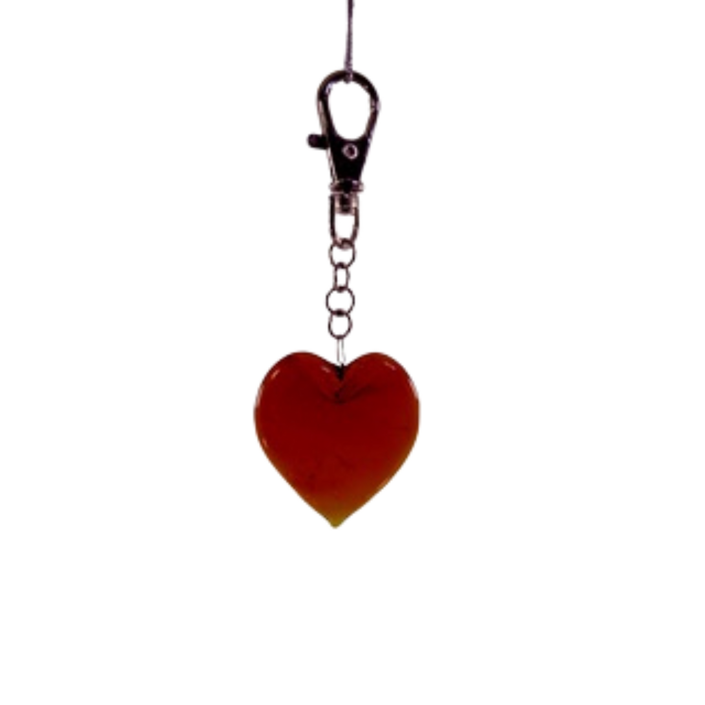 Glass Heart Pendant Key Chain Holder