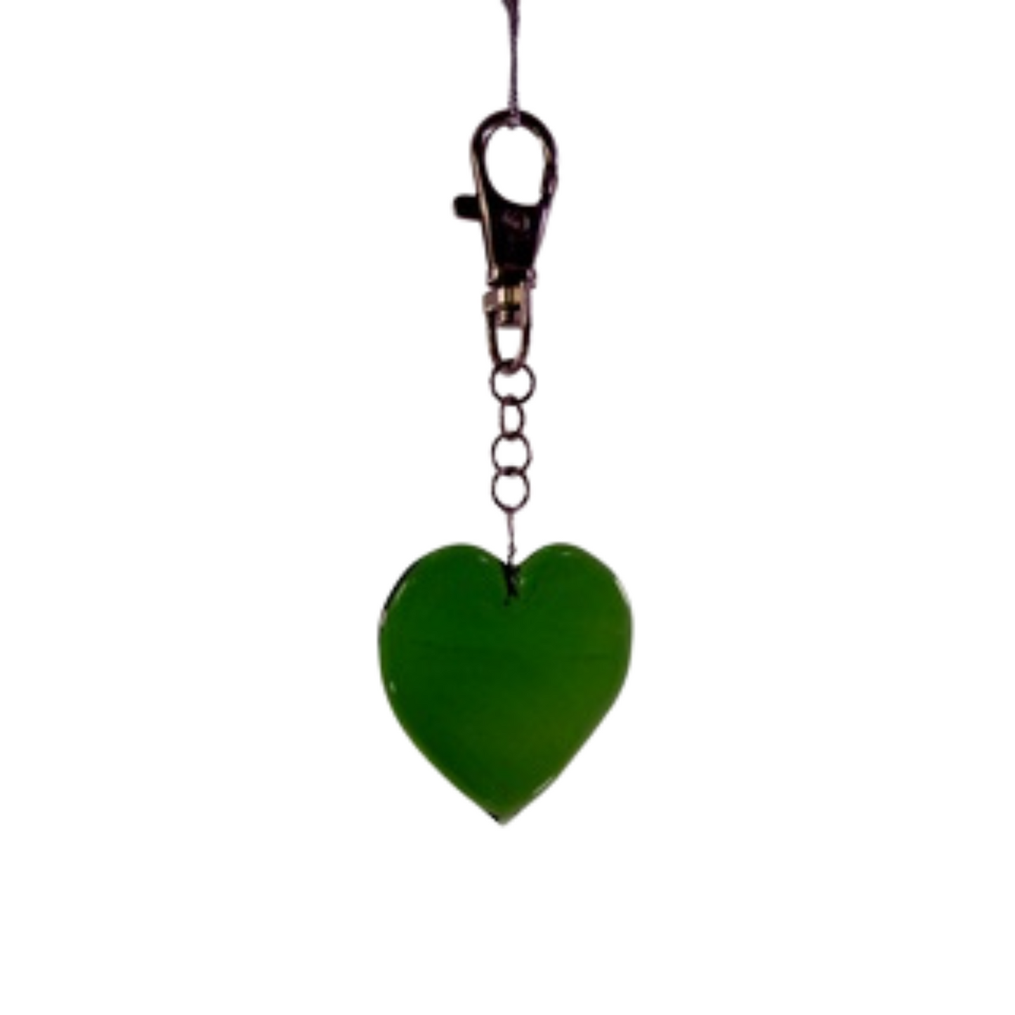 Glass Heart Pendant Key Chain Holder