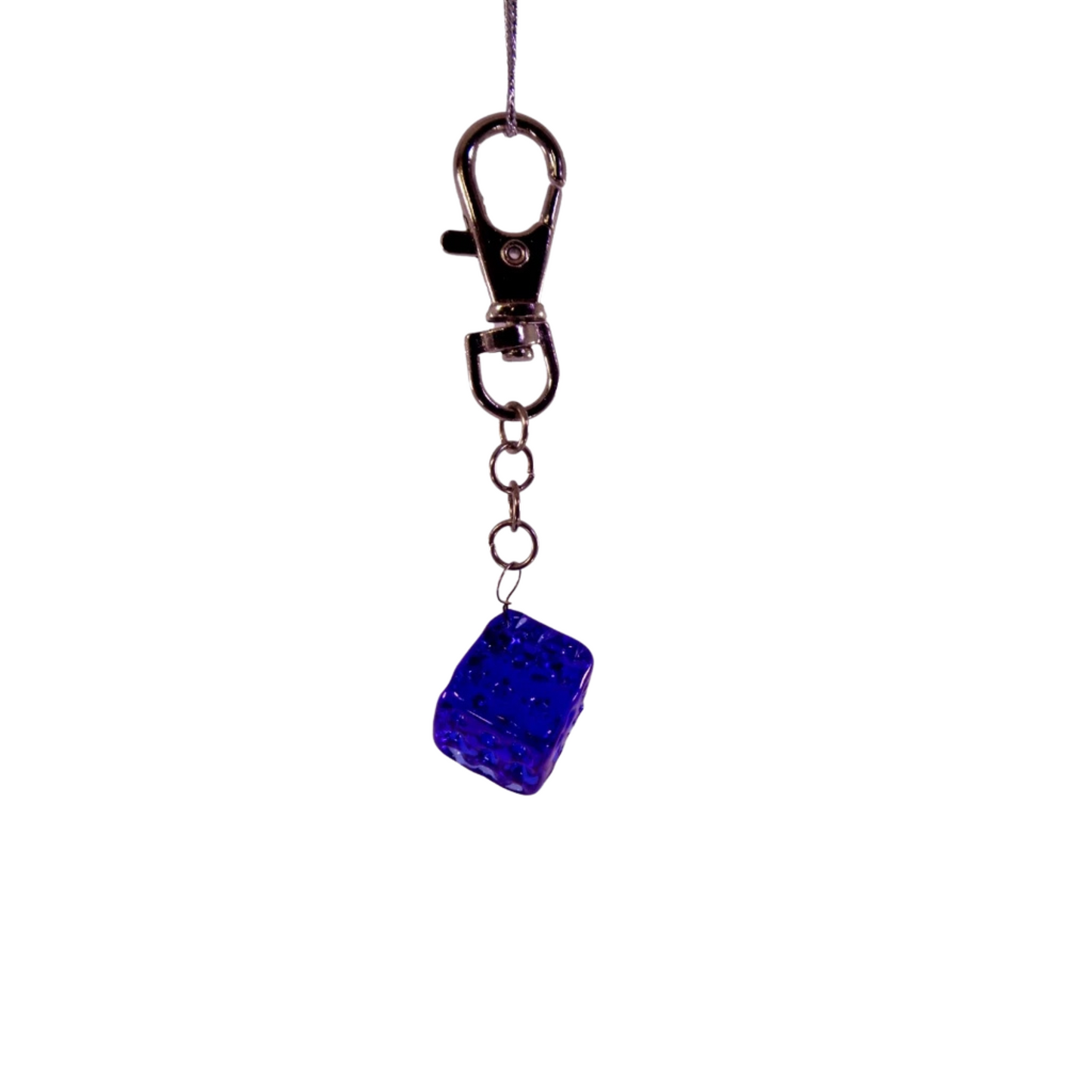 Dice Glass Pendant Key Chain Holder