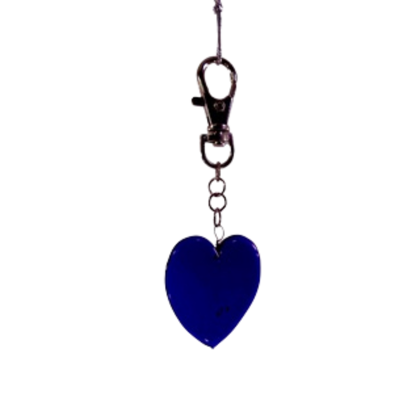 Glass Heart Pendant Key Chain Holder